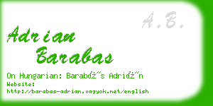 adrian barabas business card